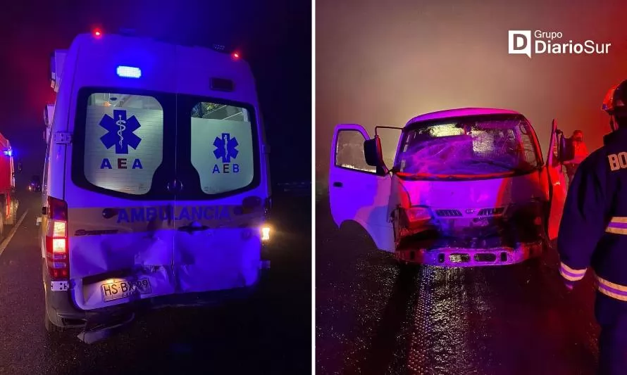 Conductor ebrio colisionó con ambulancia en ruta Valdivia-San José de la Mariquina